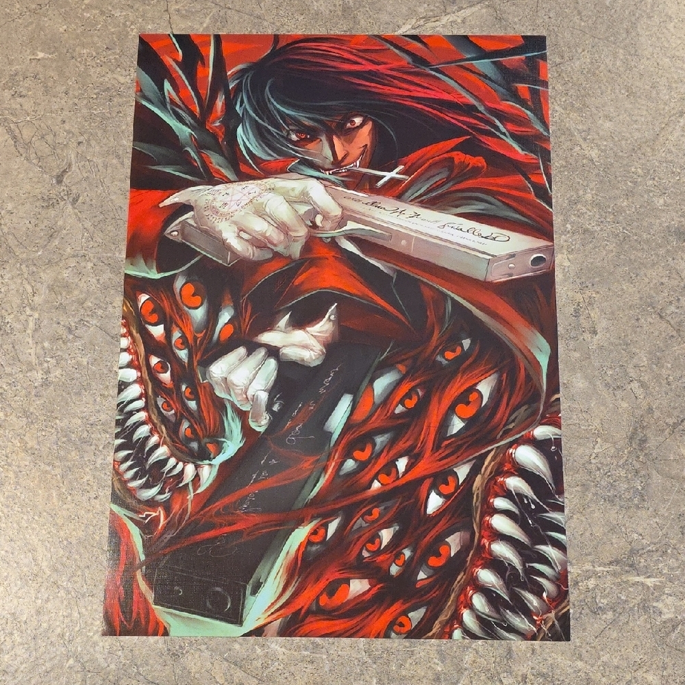Anime Vibrant Red and Black Art Poster